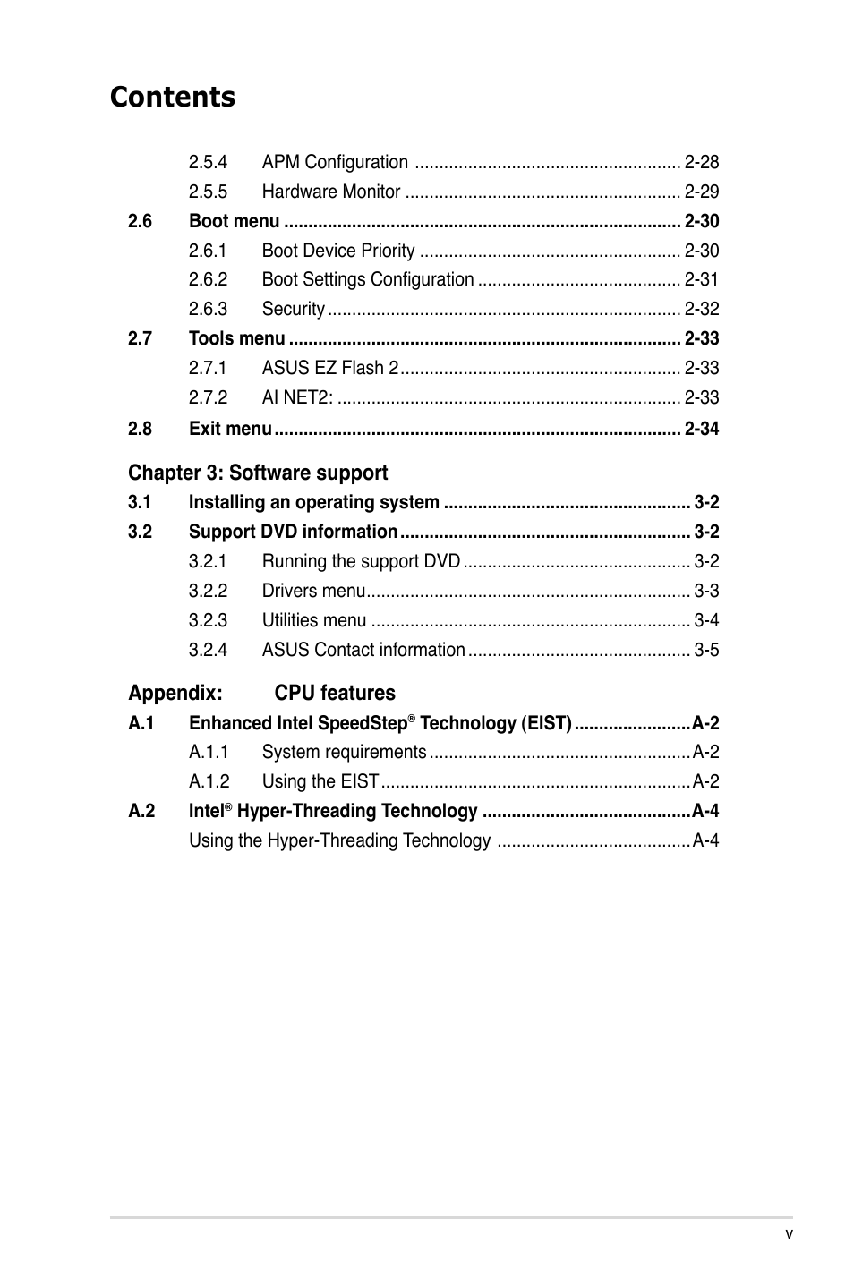 Asus P5KPL-AM User Manual | Page 5 / 90