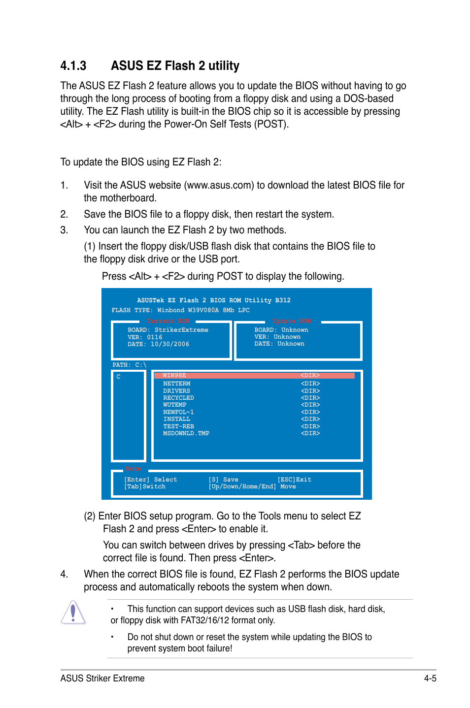 3 asus ez flash 2 utility | Asus E2898 User Manual | Page 75 / 168