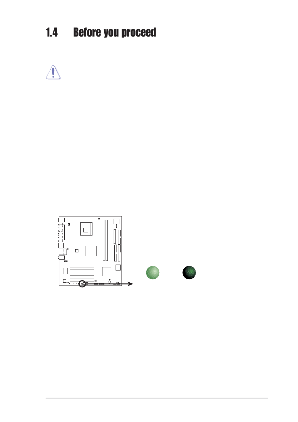 4 before you proceed, Onboard led | Asus P4BP-MX User Manual | Page 15 / 62