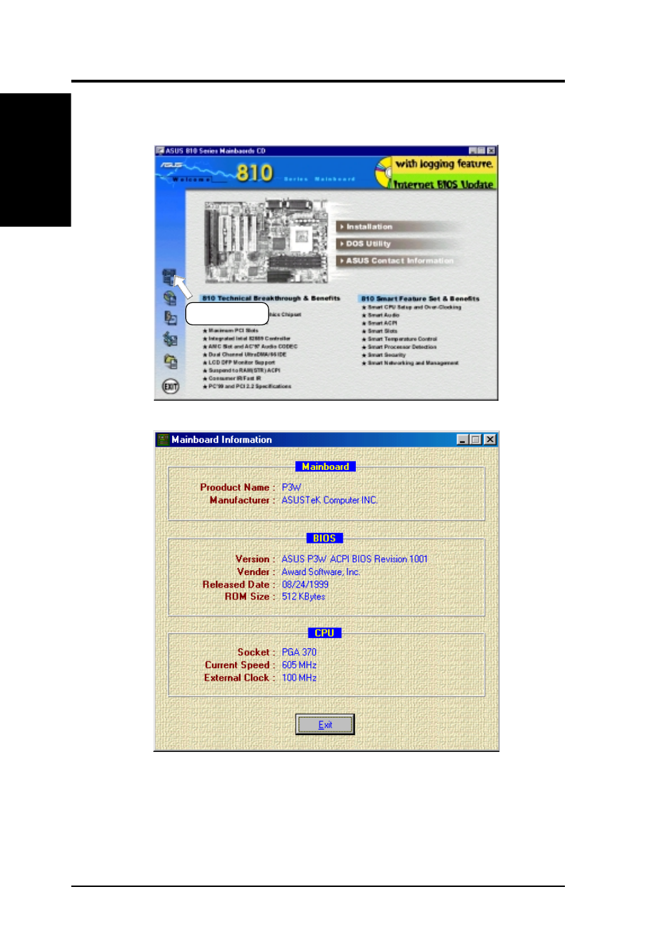 Software reference, 6 hardware information | Asus Intel 810 Motherboard P3W User Manual | Page 116 / 128