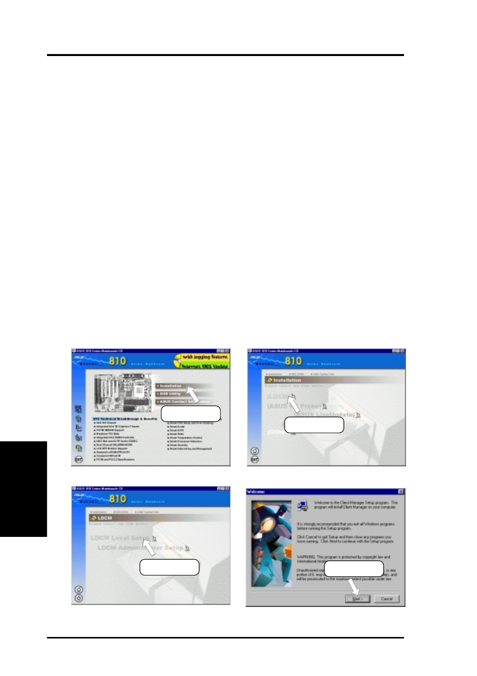 Software setup, 4 ldcm local setup, System requirements | Asus Intel 810 Motherboard P3W User Manual | Page 86 / 128