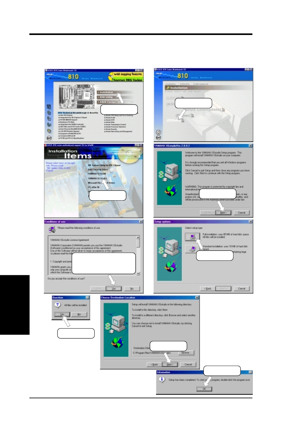 Software setup, 4 yamaha xgstudio | Asus Intel 810 Motherboard P3W User Manual | Page 98 / 128