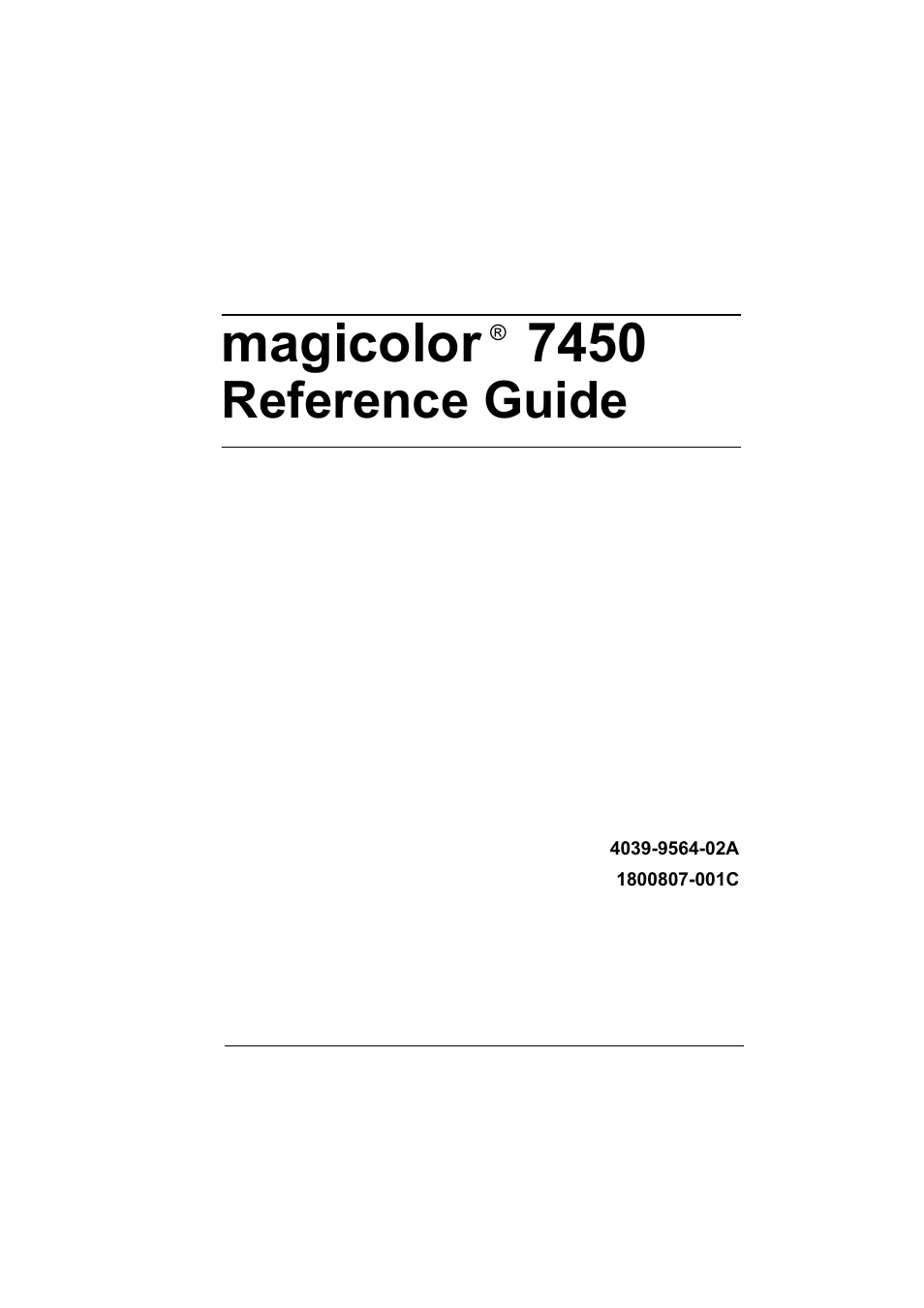 Konica Minolta Magicolor 7450 User Manual | 272 pages