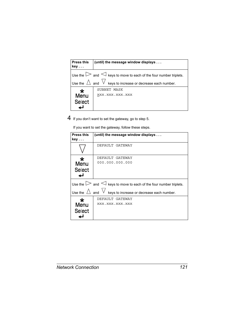 Network connection 121 | Konica Minolta Magicolor 7450 User Manual | Page 139 / 272