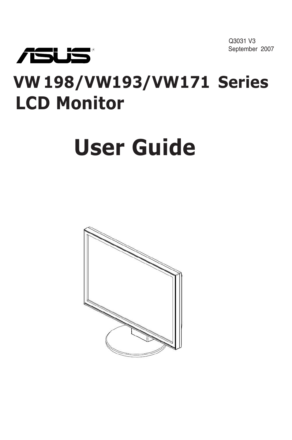 Asus VW 198 Series User Manual | 19 pages