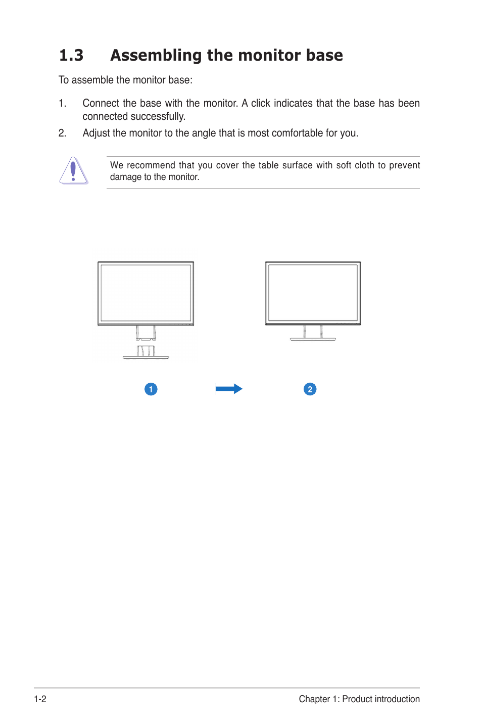 3 assembling the monitor base | Asus VW 198 Series User Manual | Page 8 / 19