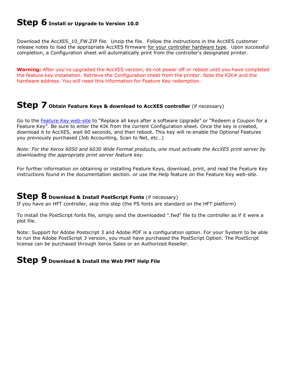 Step 6, Step 7, Step 8 | Step 9 | Xerox AccXES Version 10.0 User Manual | Page 3 / 3