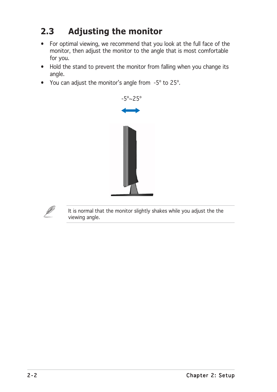 3 adjusting the monitor | Asus MW201 Series User Manual | Page 14 / 22