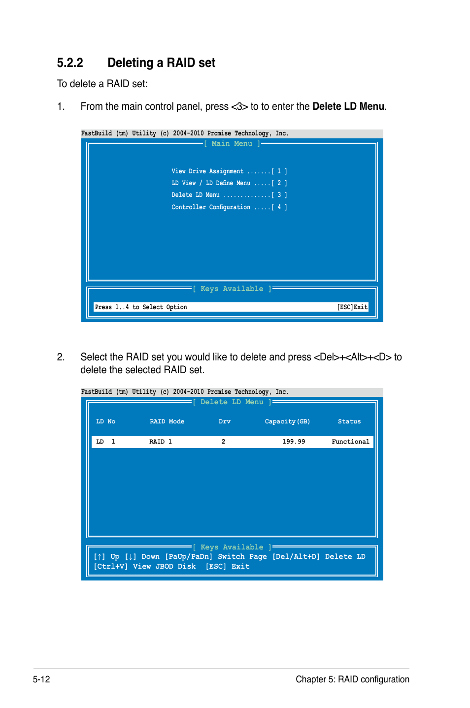 2 deleting a raid set, Deleting a raid set -12 | Asus KCMA-D8 User Manual | Page 118 / 152