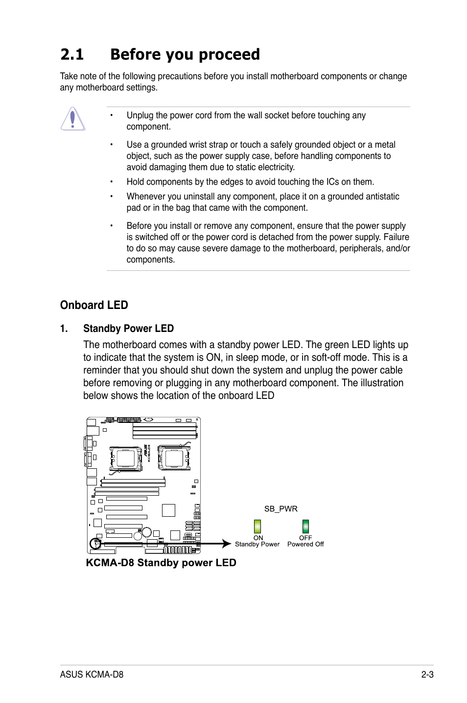 1 before you proceed, Before you proceed -3 | Asus KCMA-D8 User Manual | Page 21 / 152