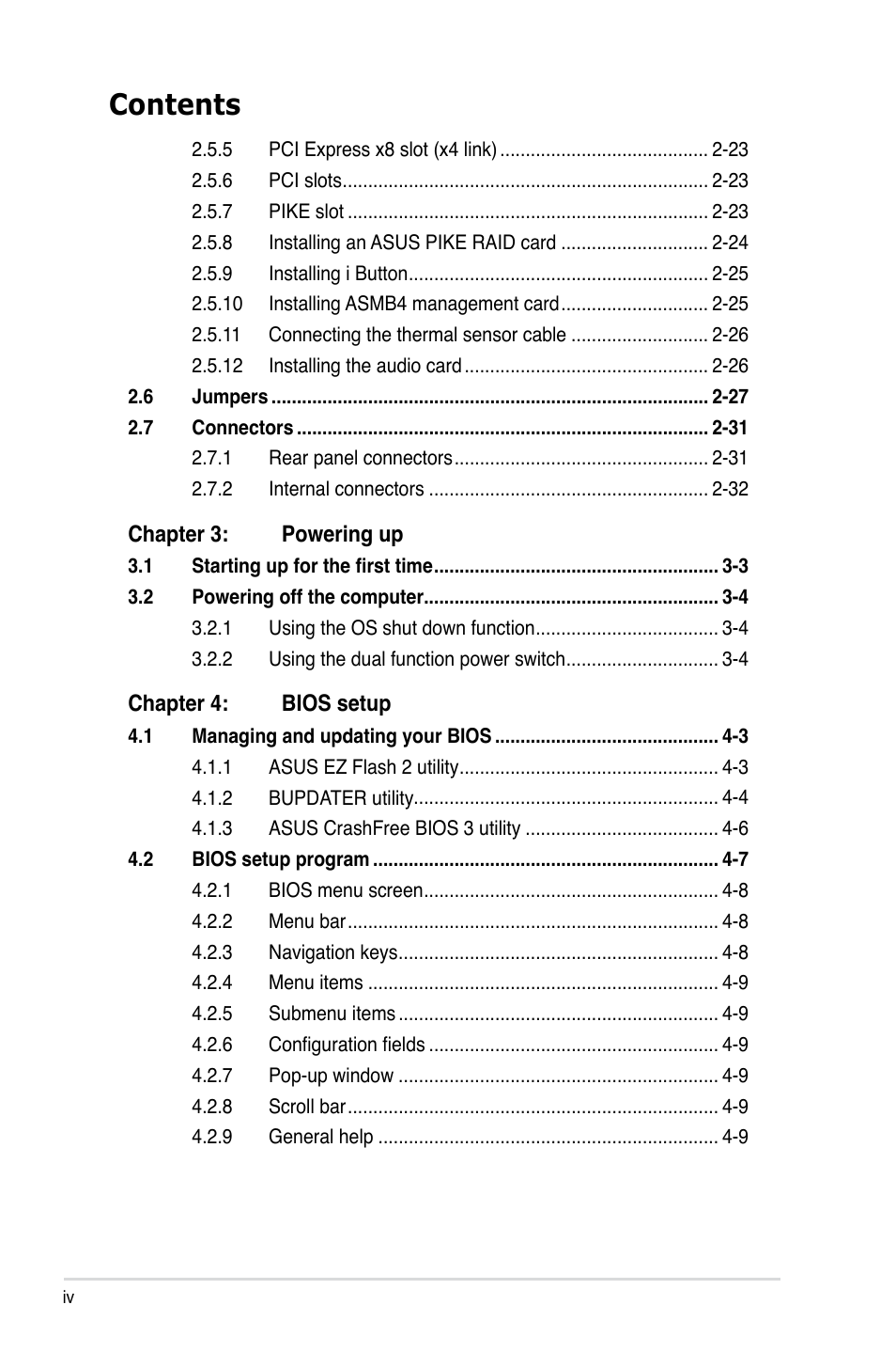 Asus KCMA-D8 User Manual | Page 4 / 152