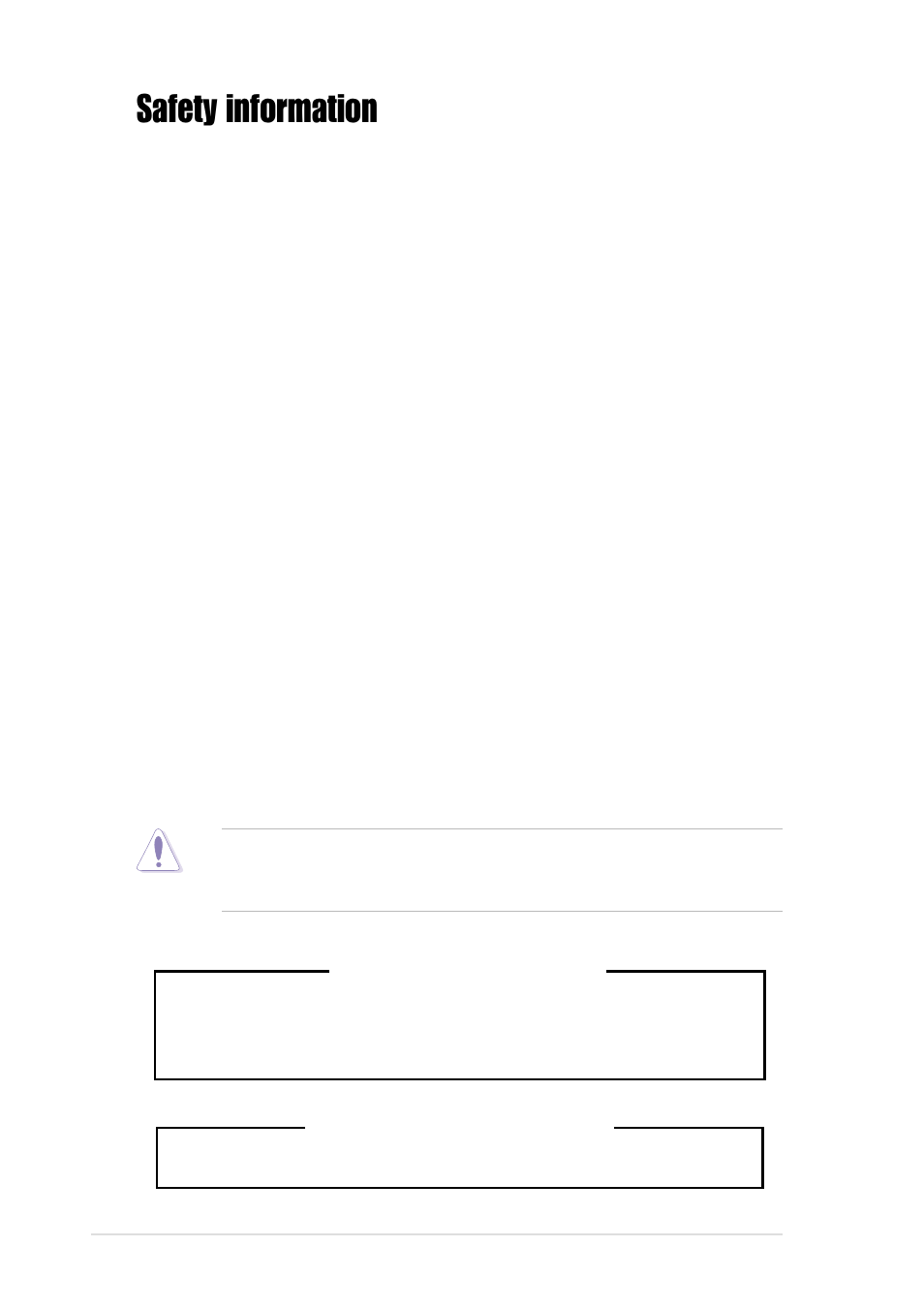 Safety information, Electrical safety, Operation safety | Class 1 laser product | Asus Xeon 5U Rackmount Server AP1720-E1 User Manual | Page 6 / 78