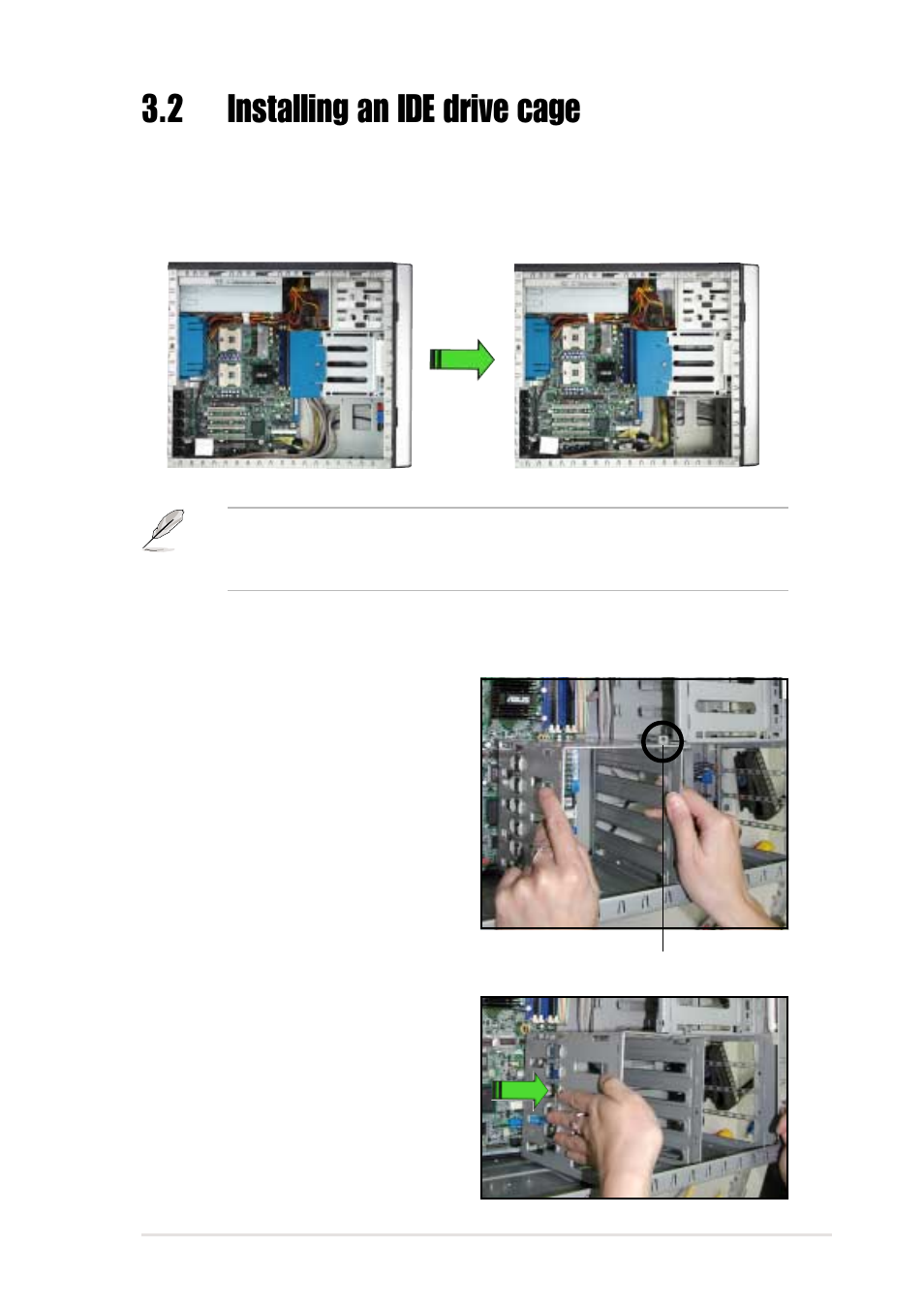 2 installing an ide drive cage | Asus Xeon 5U Rackmount Server AP1720-E1 User Manual | Page 71 / 78