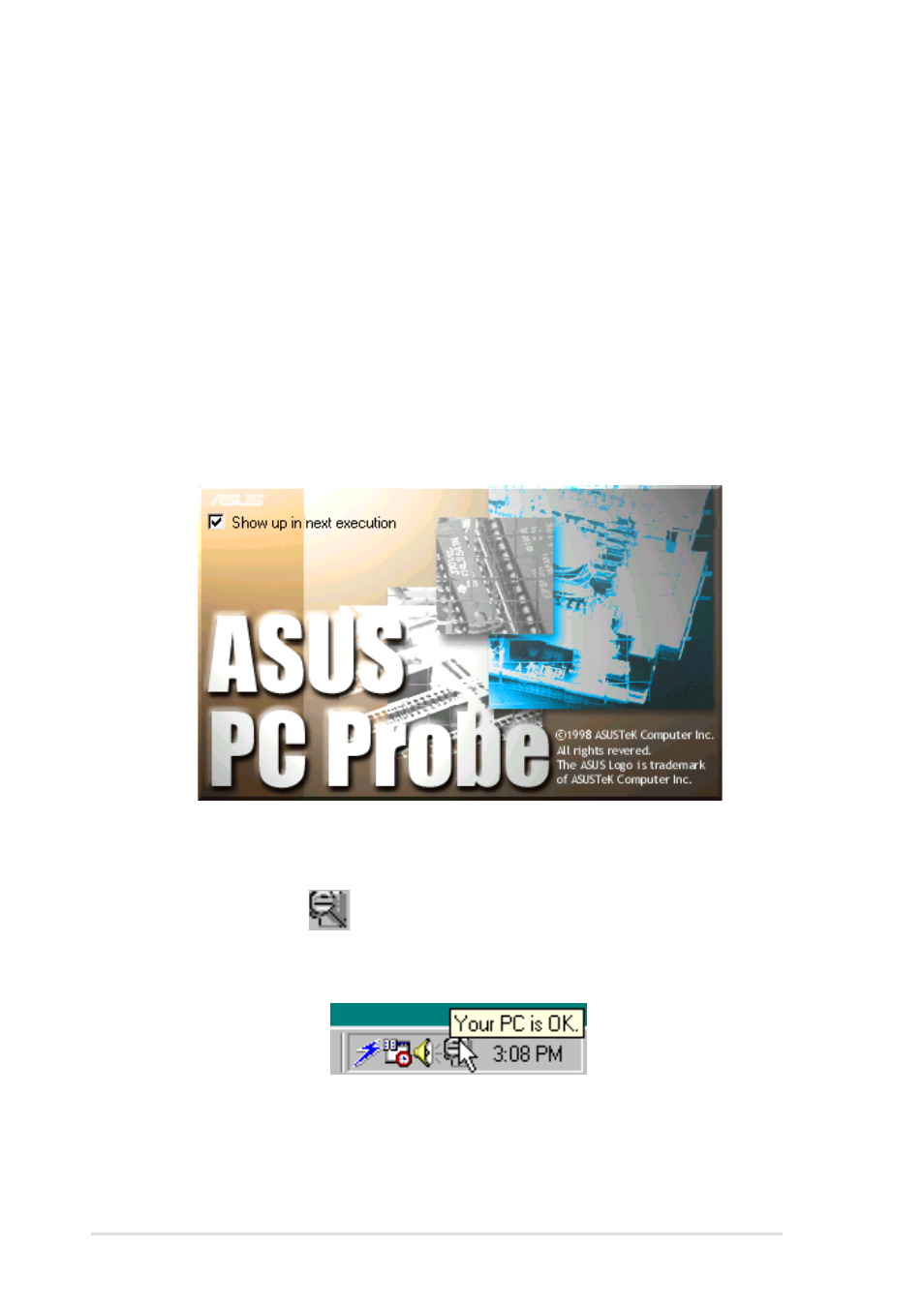6 asus pc probe, 1 starting asus pc probe | Asus P4S8X User Manual | Page 112 / 144