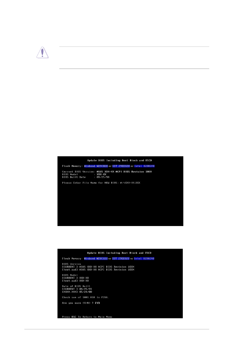 3 updating bios procedures | Asus P4S8X User Manual | Page 64 / 144