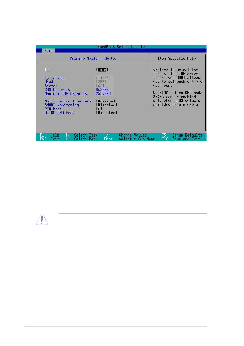 1 primary & secondary master/slave | Asus P4S8X User Manual | Page 70 / 144