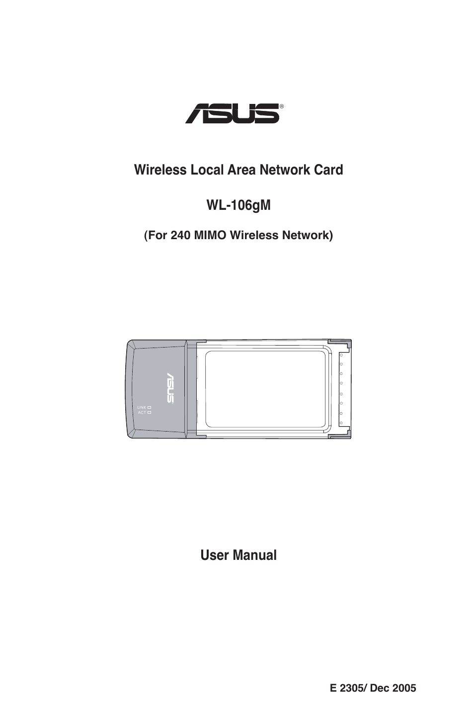 Asus WL-106gM User Manual | 39 pages