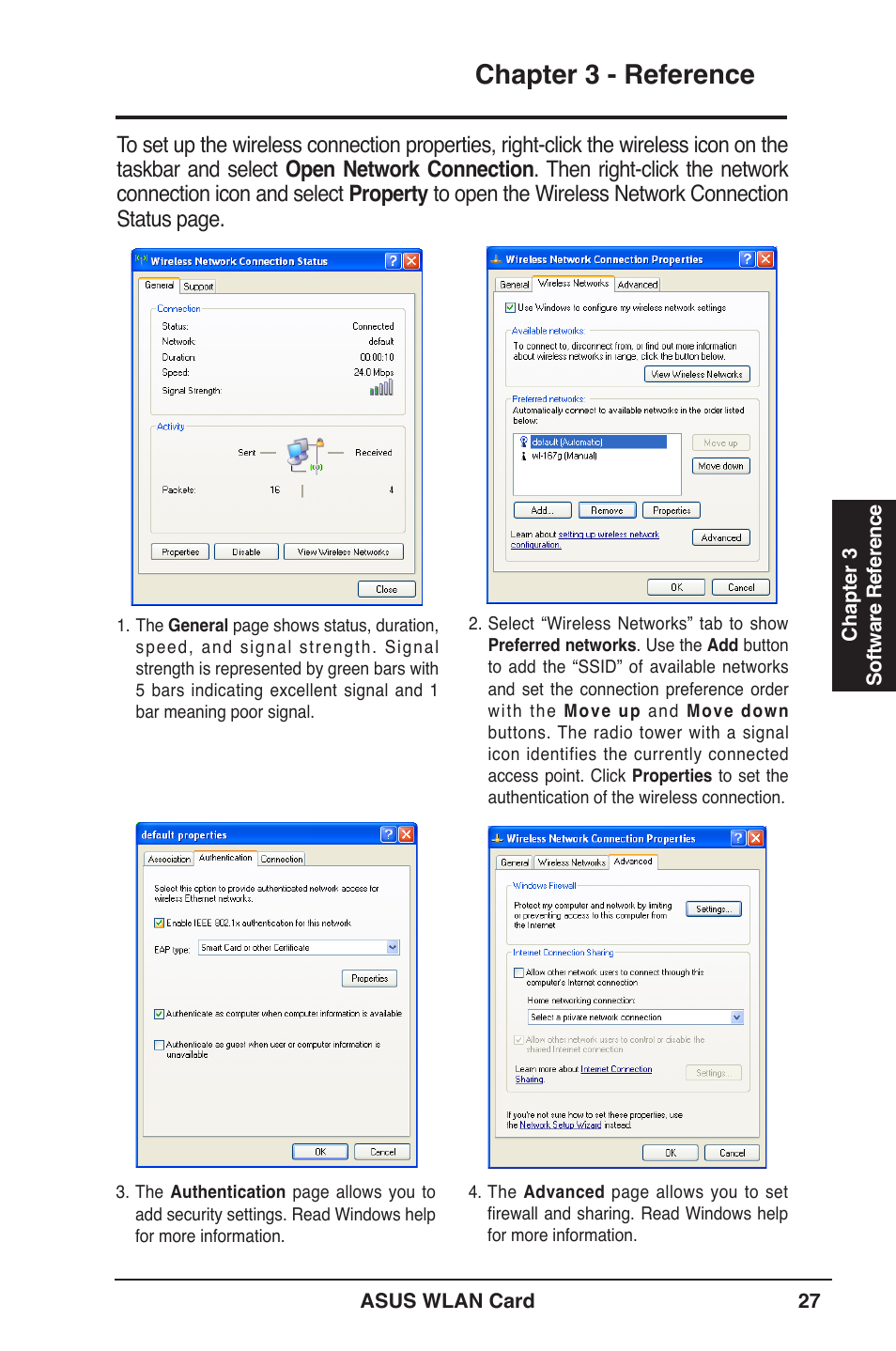 Chapter 3 - reference | Asus WL-106gM User Manual | Page 27 / 39