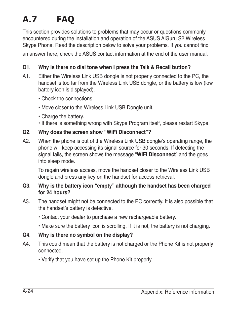 A.7 faq | Asus AiGuru S2 User Manual | Page 100 / 106