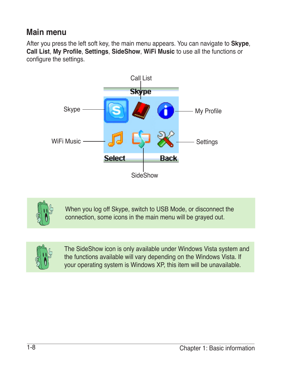 Main menu | Asus AiGuru S2 User Manual | Page 22 / 106