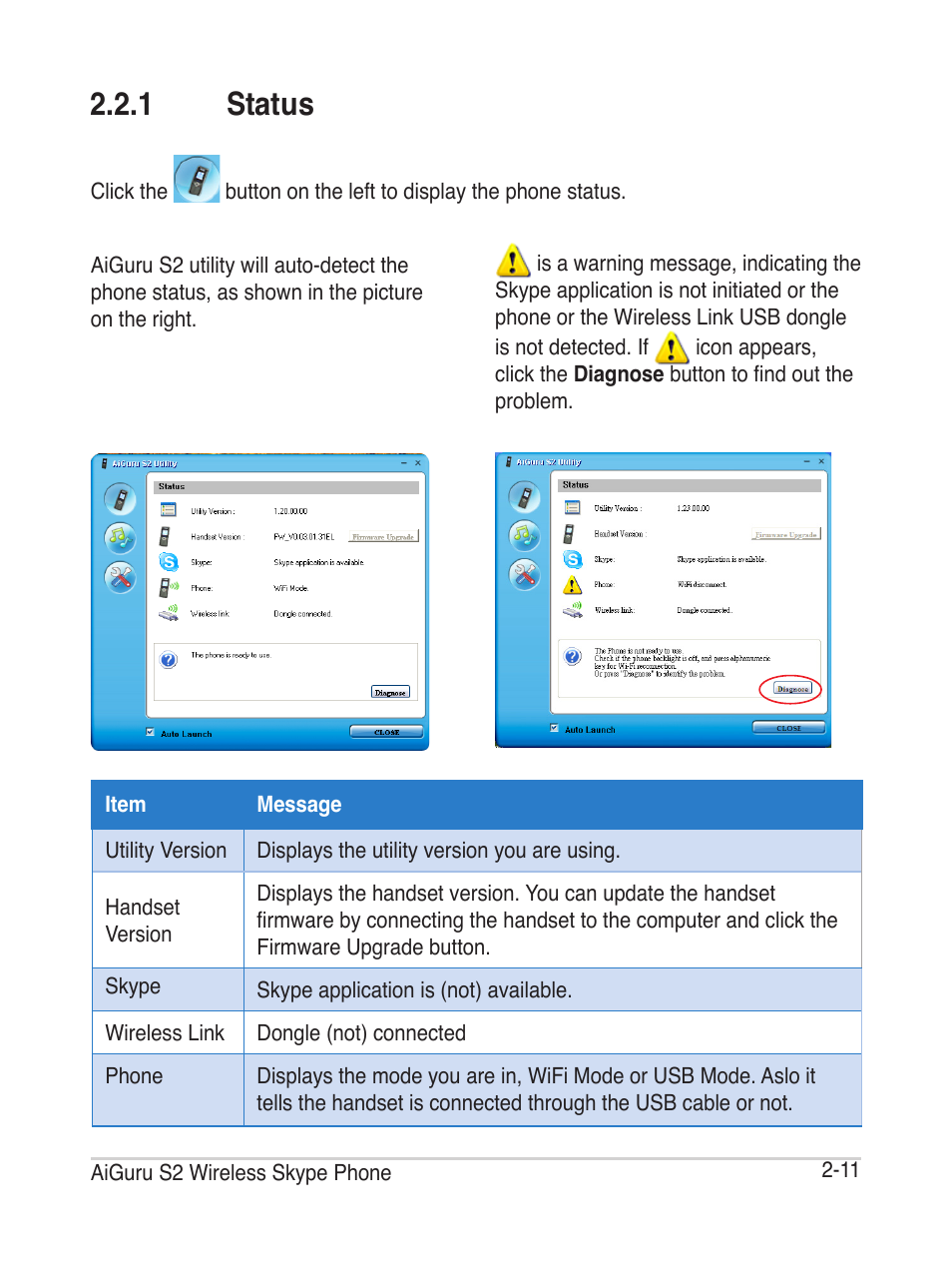 1 status | Asus AiGuru S2 User Manual | Page 33 / 106