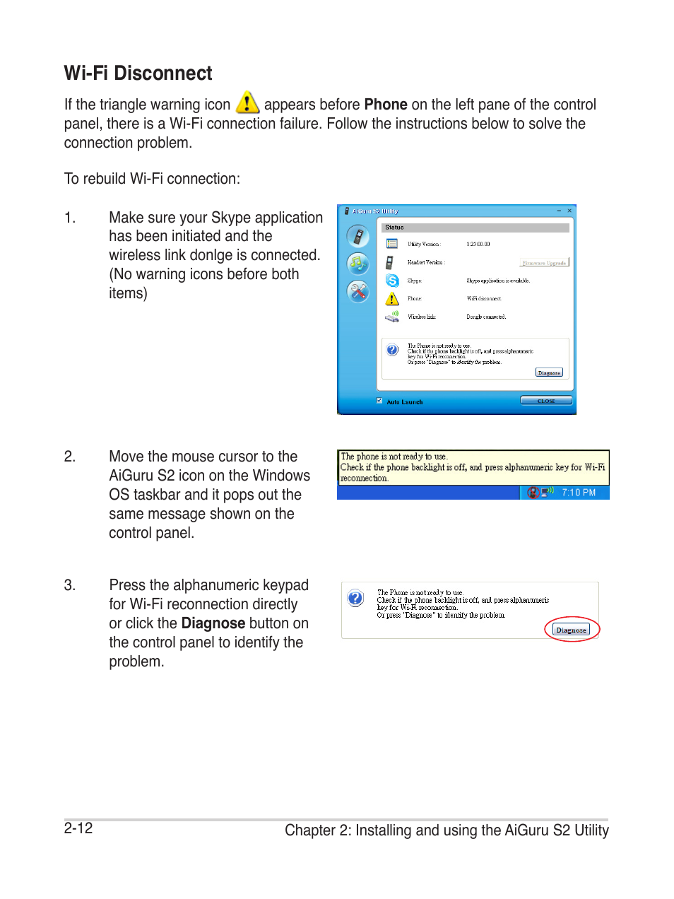 Wi-fi disconnect | Asus AiGuru S2 User Manual | Page 34 / 106