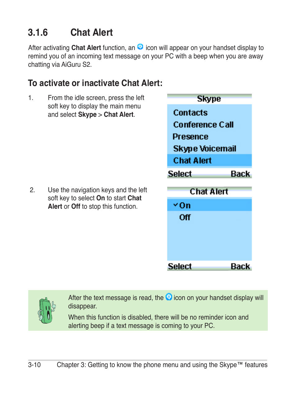 6 chat alert | Asus AiGuru S2 User Manual | Page 50 / 106