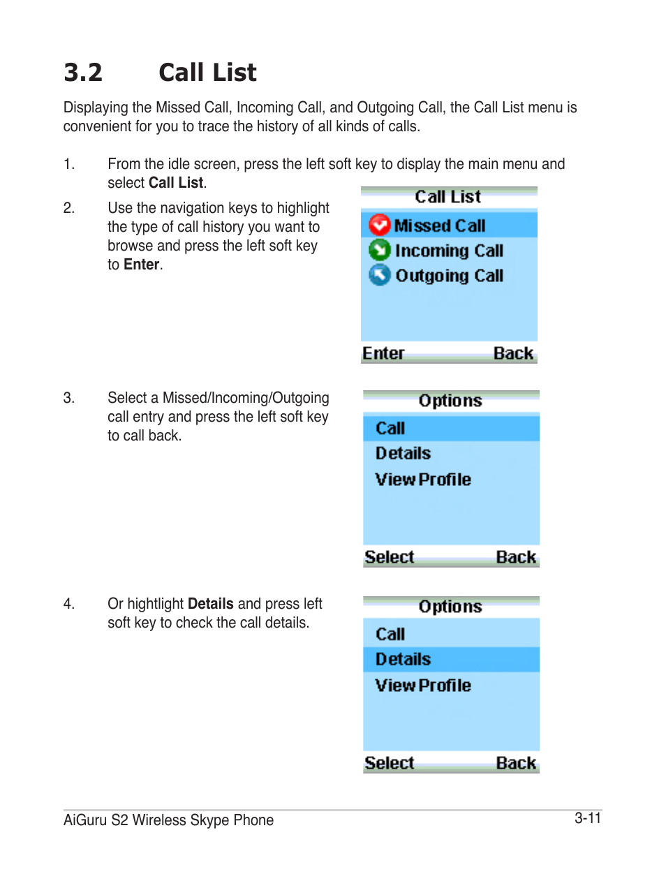 2 call list | Asus AiGuru S2 User Manual | Page 51 / 106