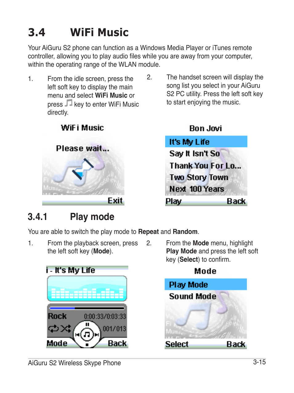 4 wifi music, 1 play mode | Asus AiGuru S2 User Manual | Page 55 / 106