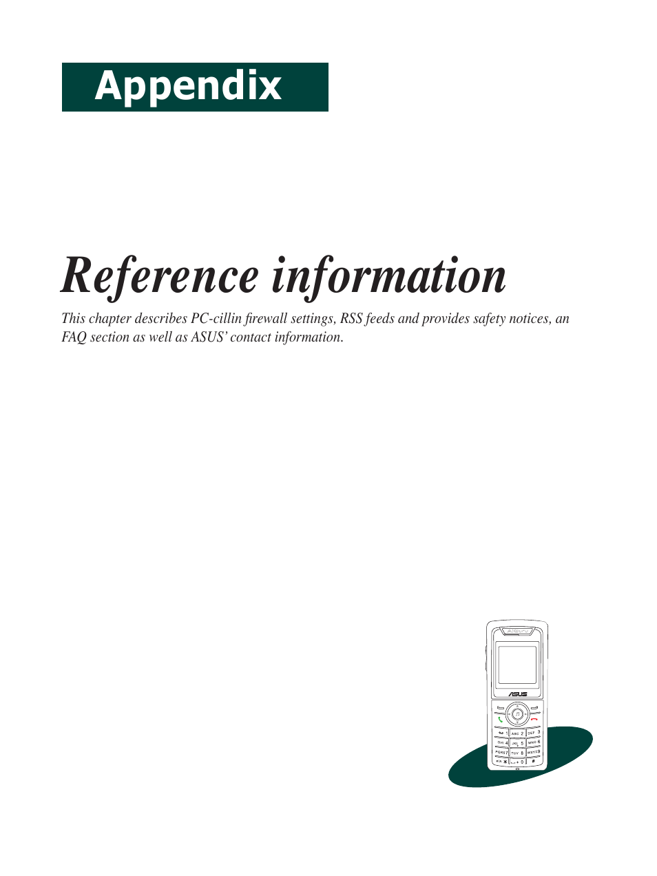 Reference information, Appendix | Asus AiGuru S2 User Manual | Page 77 / 106