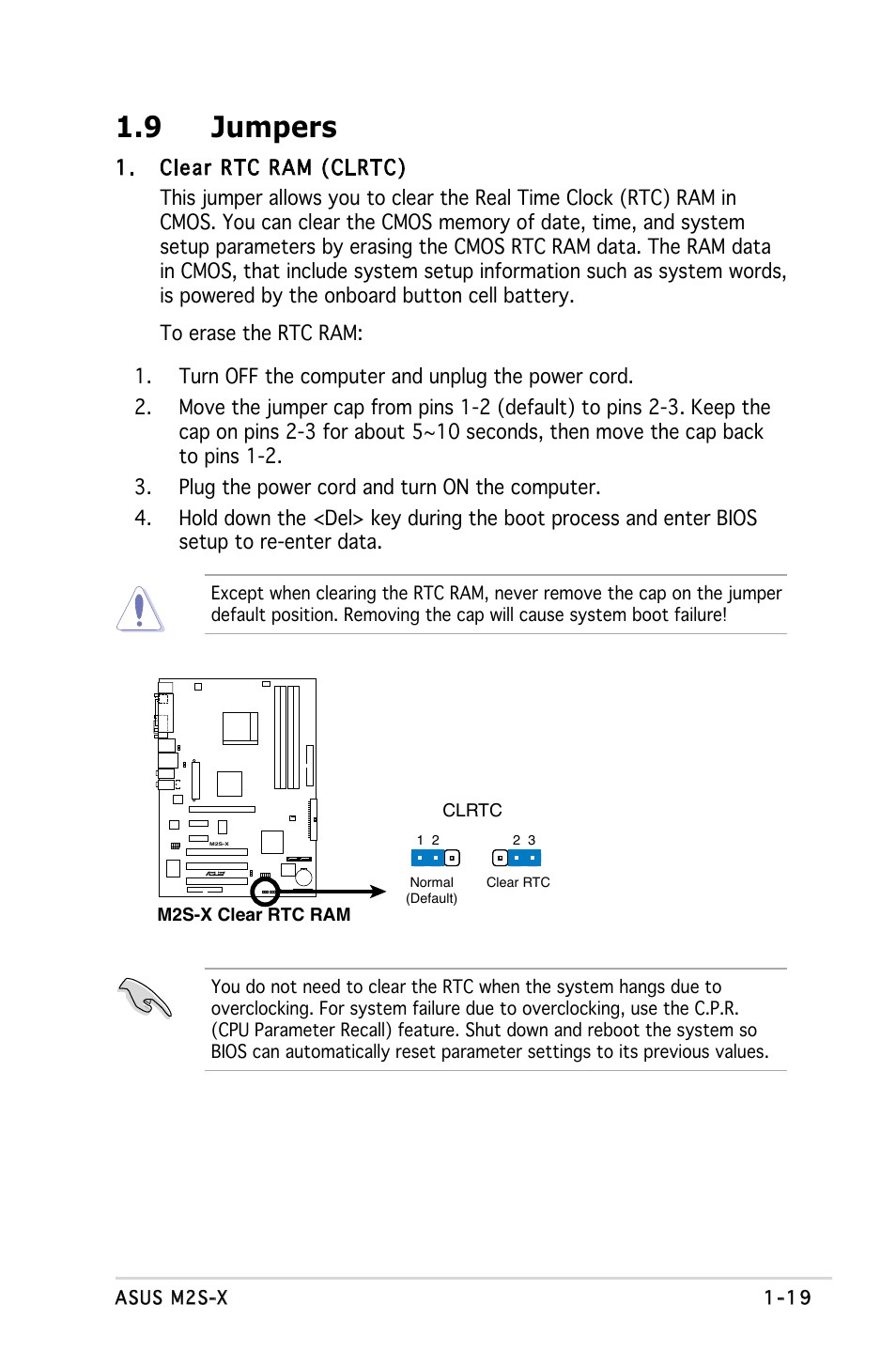 9 jumpers | Asus Motherboard M2S-X User Manual | Page 31 / 86