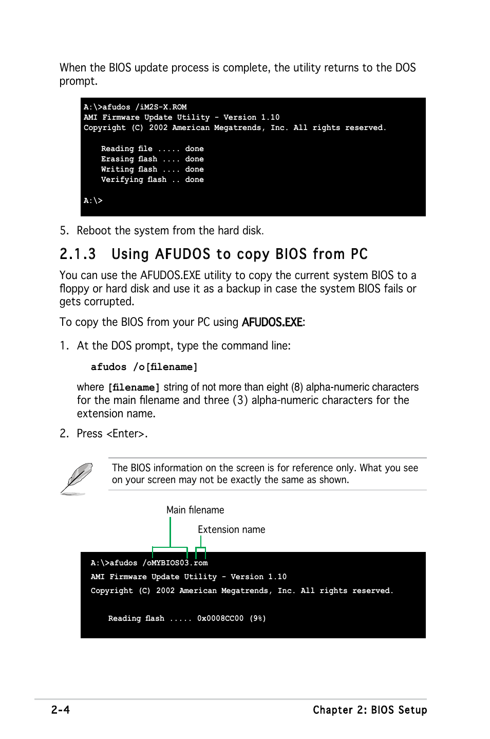 3 using afudos to copy bios from pc | Asus Motherboard M2S-X User Manual | Page 46 / 86