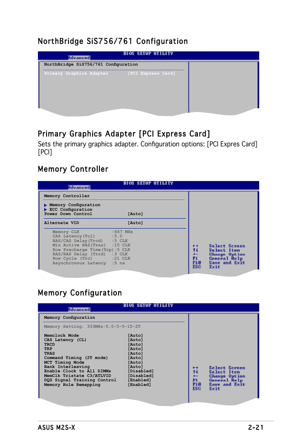 Primary graphics adapter [pci express card, Asus m2s-x 2-21 | Asus Motherboard M2S-X User Manual | Page 63 / 86