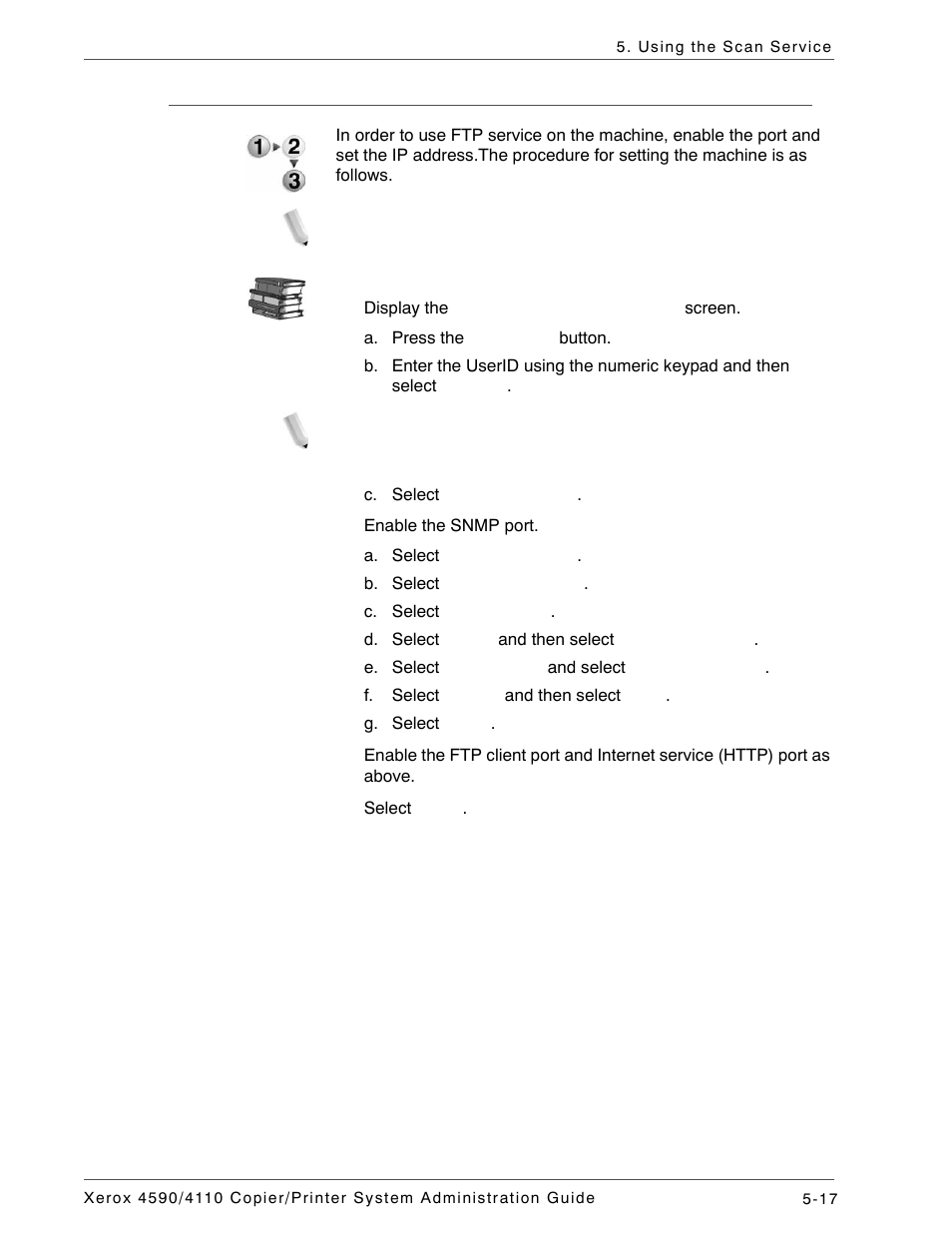 Enabling the ports and setting the ip addresses | Xerox 4590 User Manual | Page 109 / 402