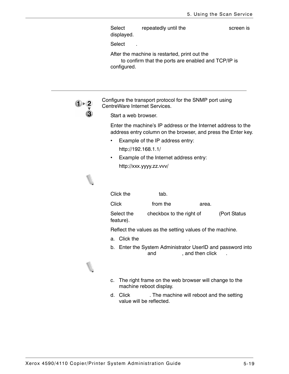 Configuring the snmp port | Xerox 4590 User Manual | Page 111 / 402