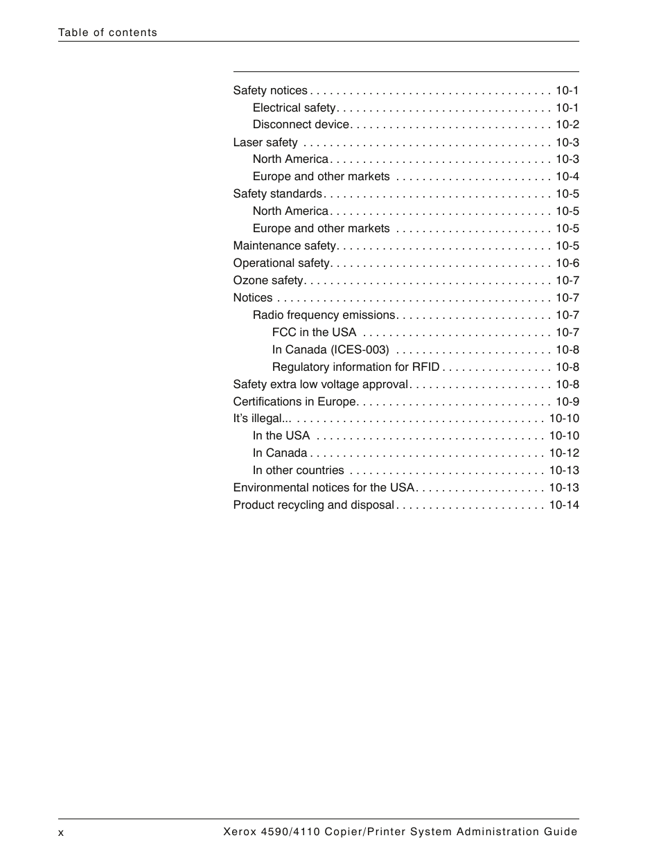 Xerox 4590 User Manual | Page 12 / 402