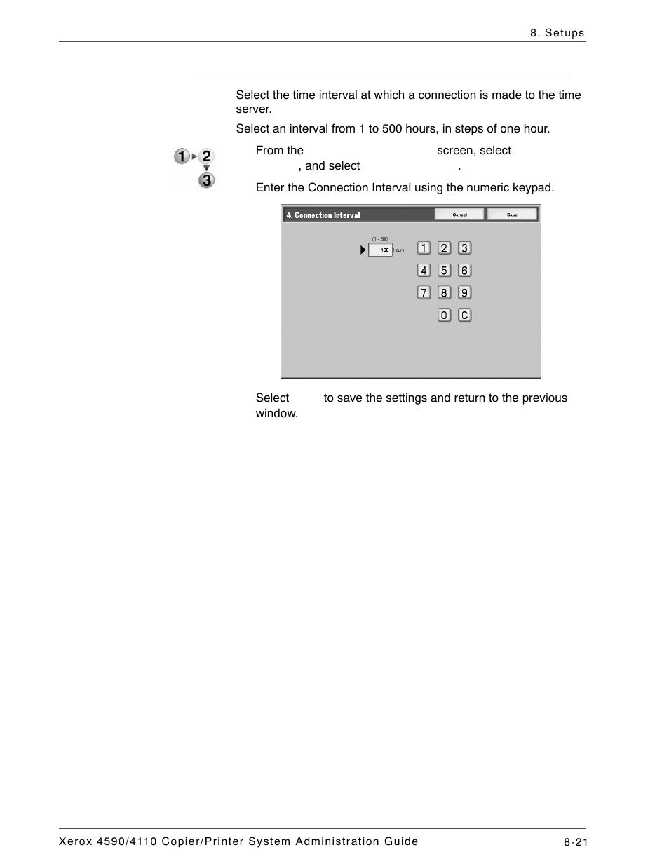 Connection interval | Xerox 4590 User Manual | Page 179 / 402