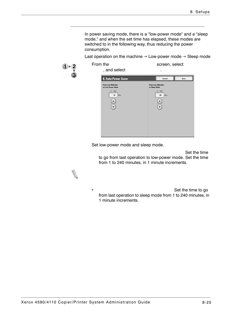 Auto power saver | Xerox 4590 User Manual | Page 183 / 402