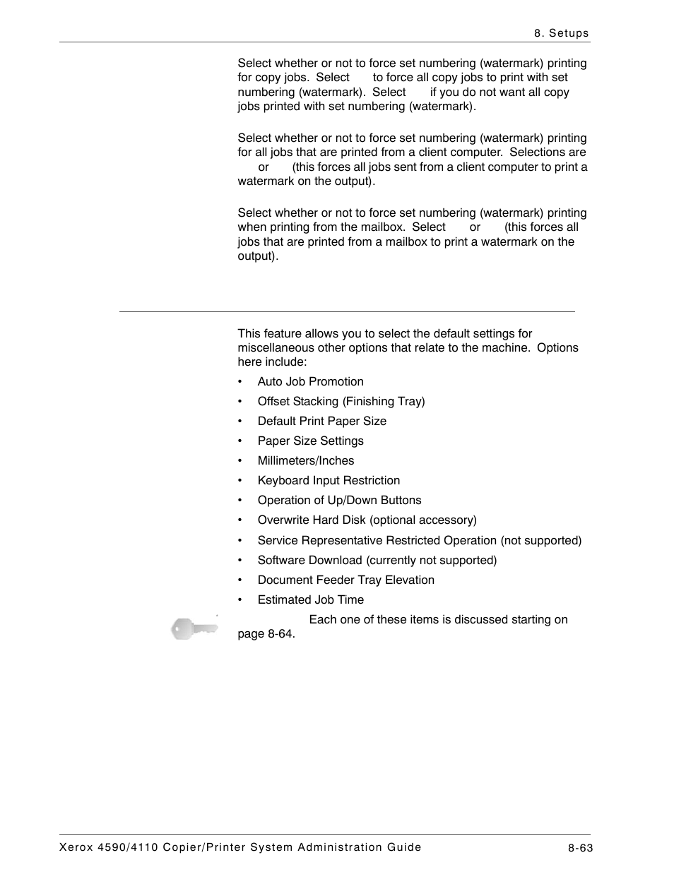 Other settings | Xerox 4590 User Manual | Page 221 / 402