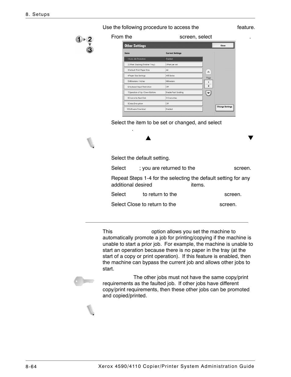 Auto job promotion | Xerox 4590 User Manual | Page 222 / 402