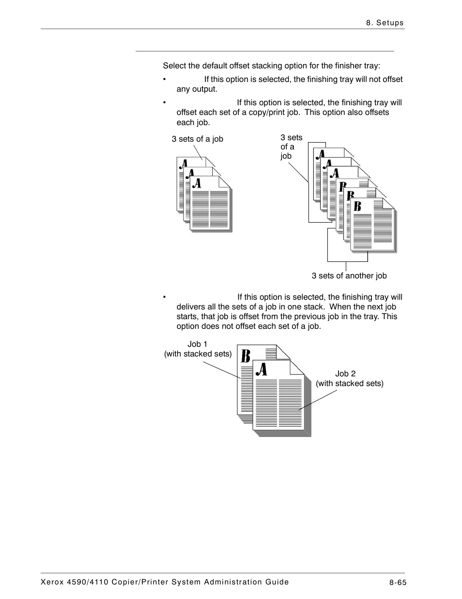 Offset stacking (finisher tray) | Xerox 4590 User Manual | Page 223 / 402