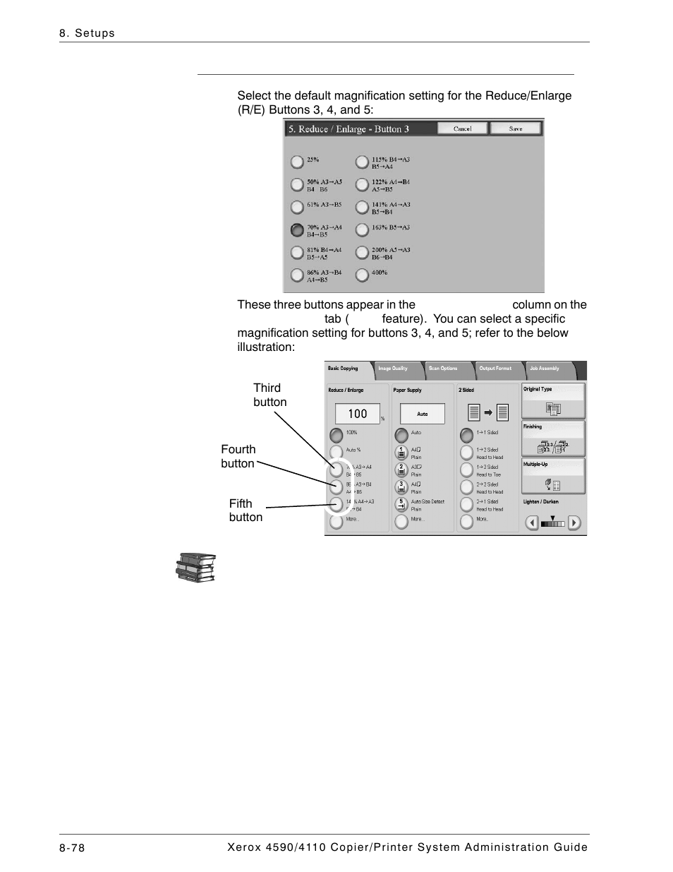 Reduce/enlarge buttons 3-5 | Xerox 4590 User Manual | Page 236 / 402