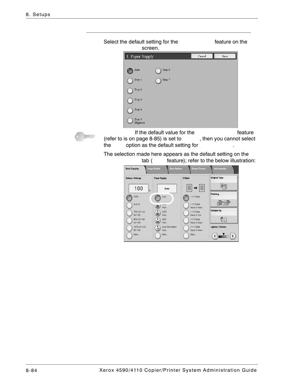 Paper supply | Xerox 4590 User Manual | Page 242 / 402