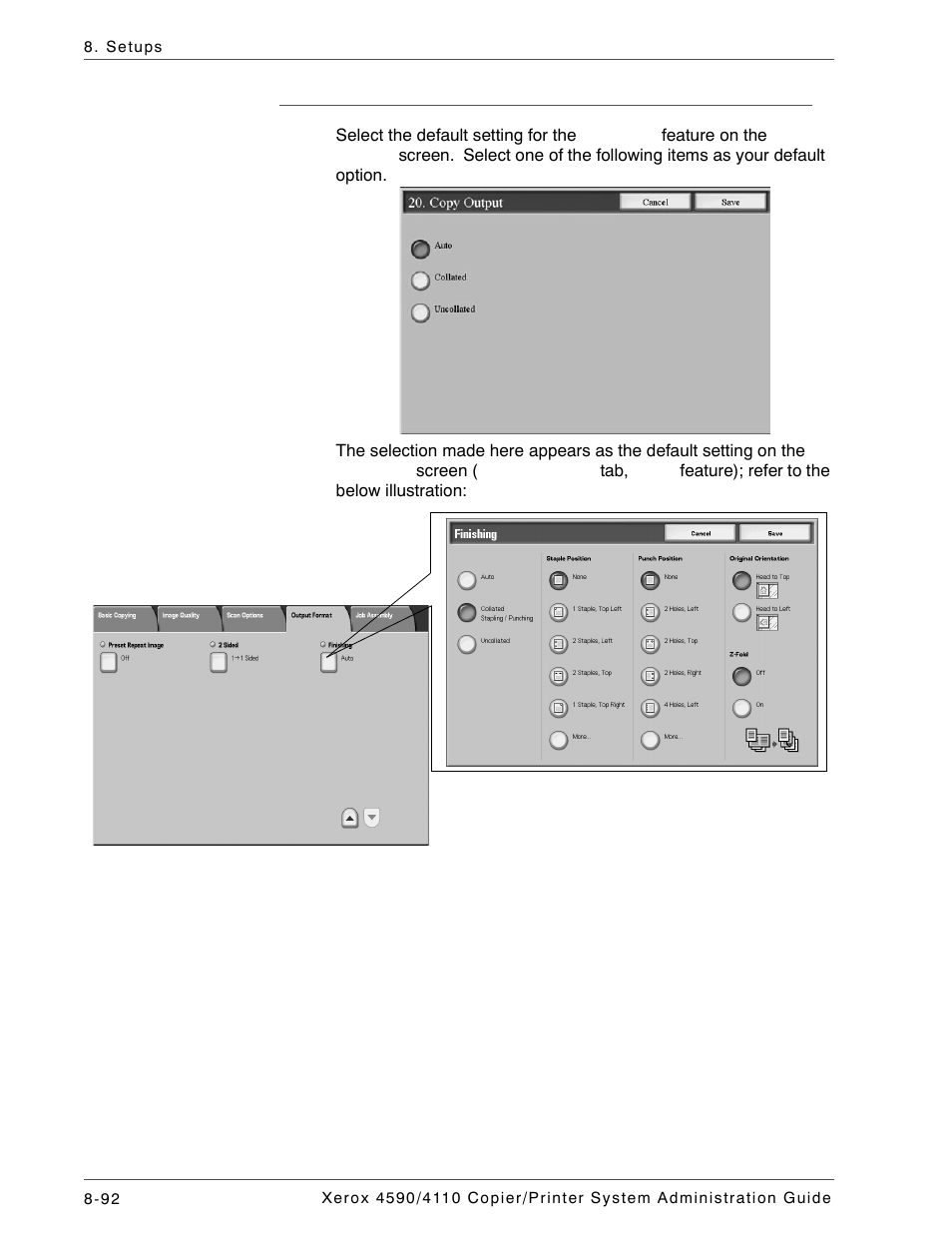 Copy output | Xerox 4590 User Manual | Page 250 / 402