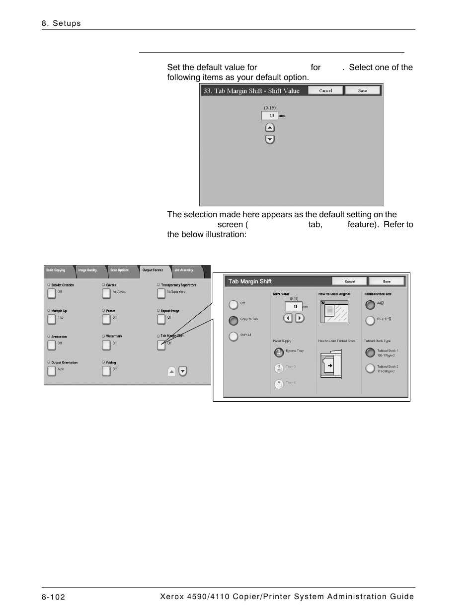 Tab margin shift | Xerox 4590 User Manual | Page 260 / 402