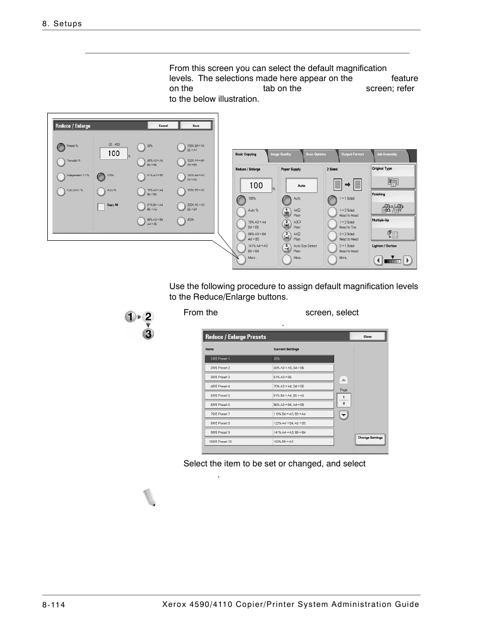 Reduce/enlarge presets | Xerox 4590 User Manual | Page 272 / 402