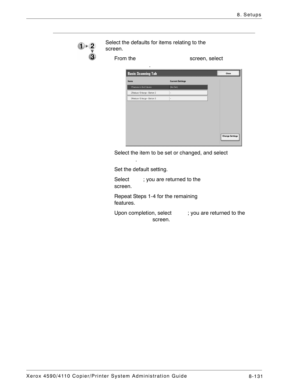 Basic scanning tab | Xerox 4590 User Manual | Page 289 / 402