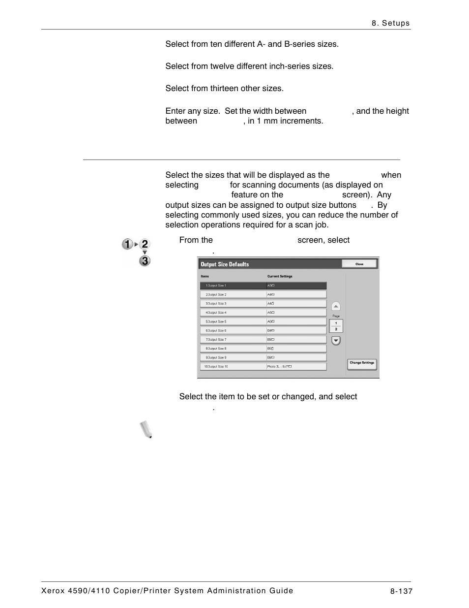 Output size defaults | Xerox 4590 User Manual | Page 295 / 402