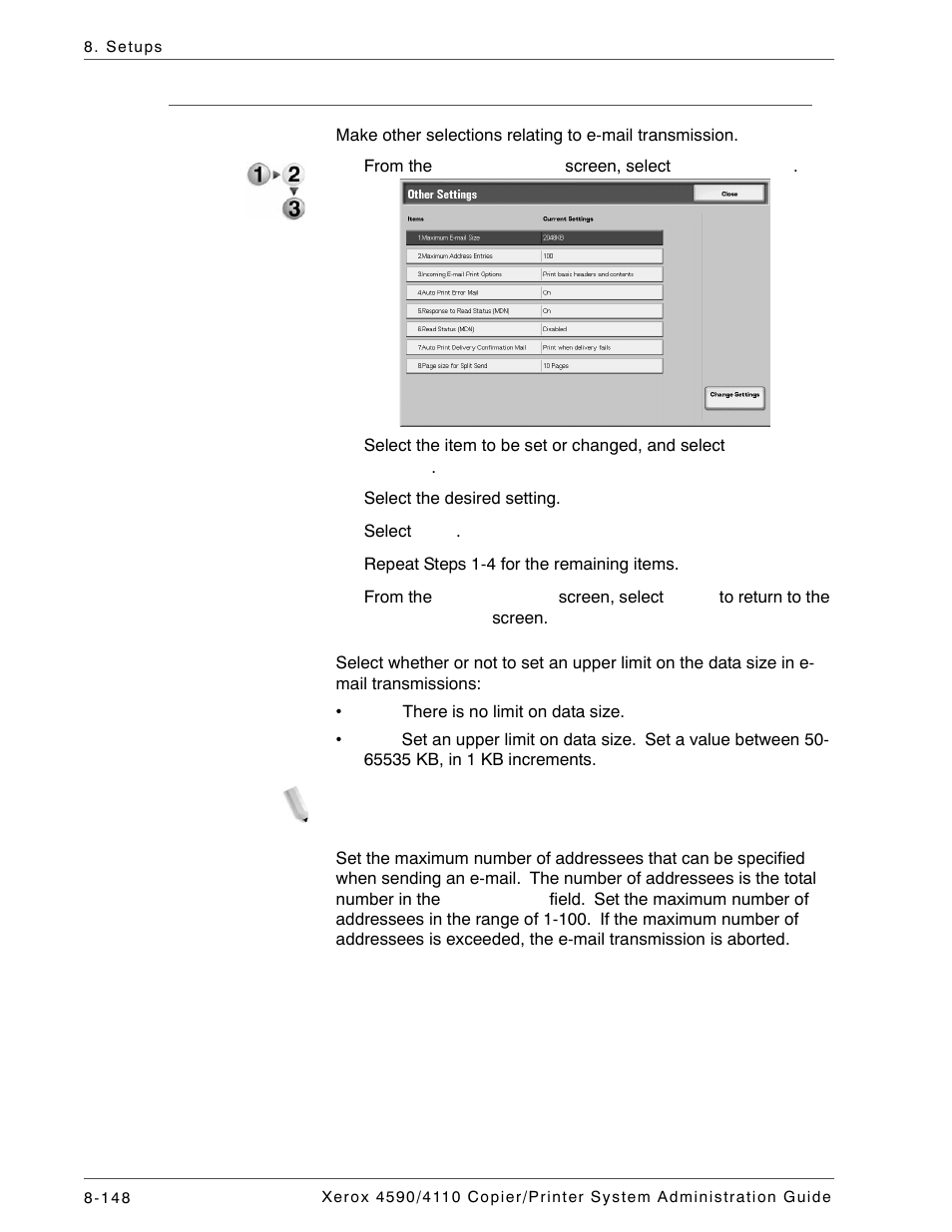 Other settings | Xerox 4590 User Manual | Page 306 / 402