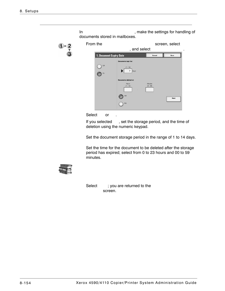 Document expiry time | Xerox 4590 User Manual | Page 312 / 402